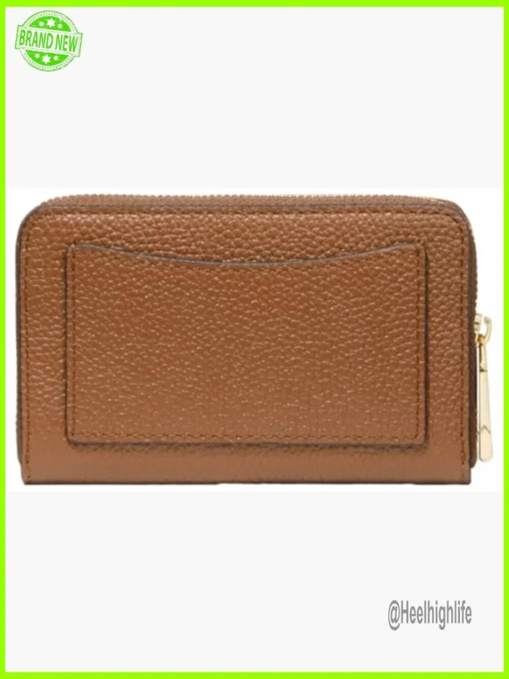 Small Zip Around Card Case, Pebbled Leather, Multiple Slots, Compact Wallet